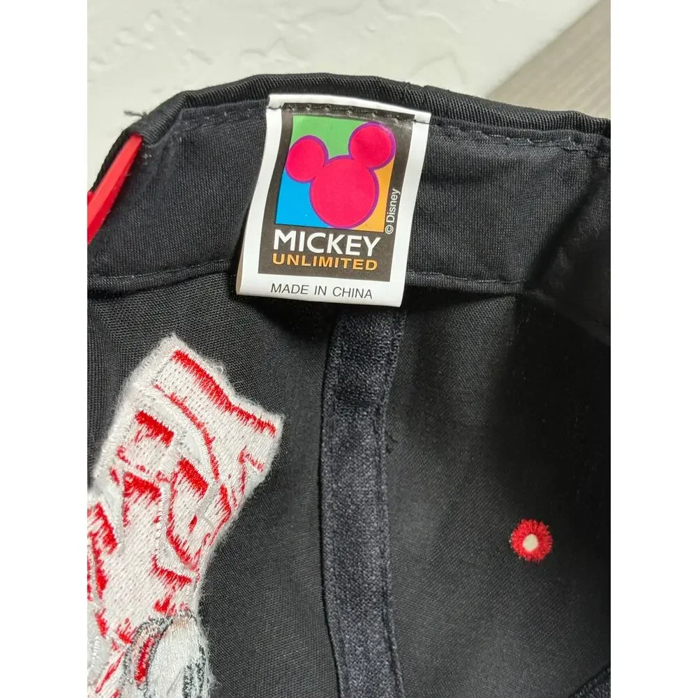 Vintage‎ Disney Mickey Unlimited Snapback Hat Black Red Cap NWT Hong Kong 90s